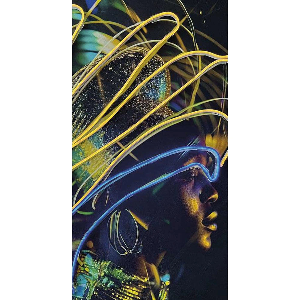 Quadro con Led Conakry 60x90 cm Olio Acrilico su Stampa | Ambienti Glamour