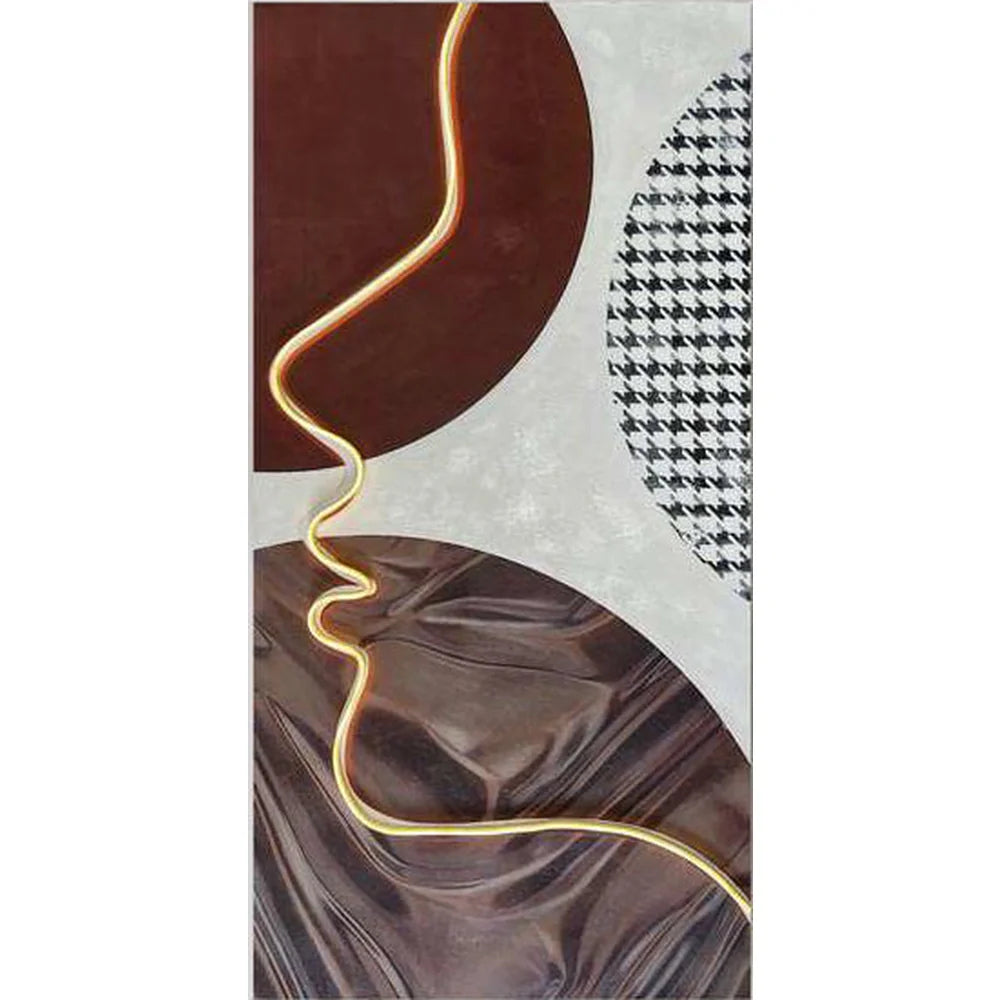 Quadro con Led Profilo 60x120 cm Olio Acrilico su Stampa | Ambienti Glamour
