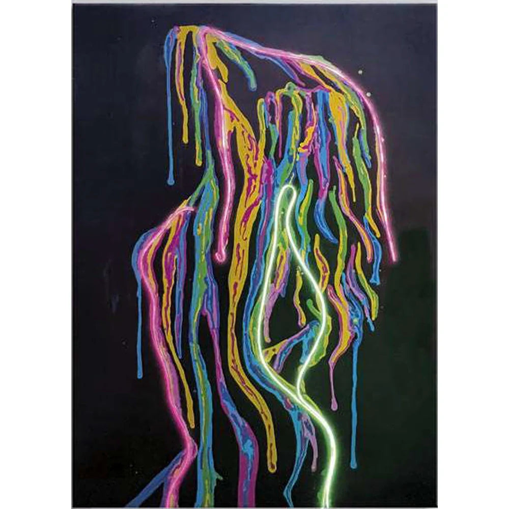 Quadro con Led Venere 100x150 cm Dipinto a Mano su Tela | Ambienti Glamour