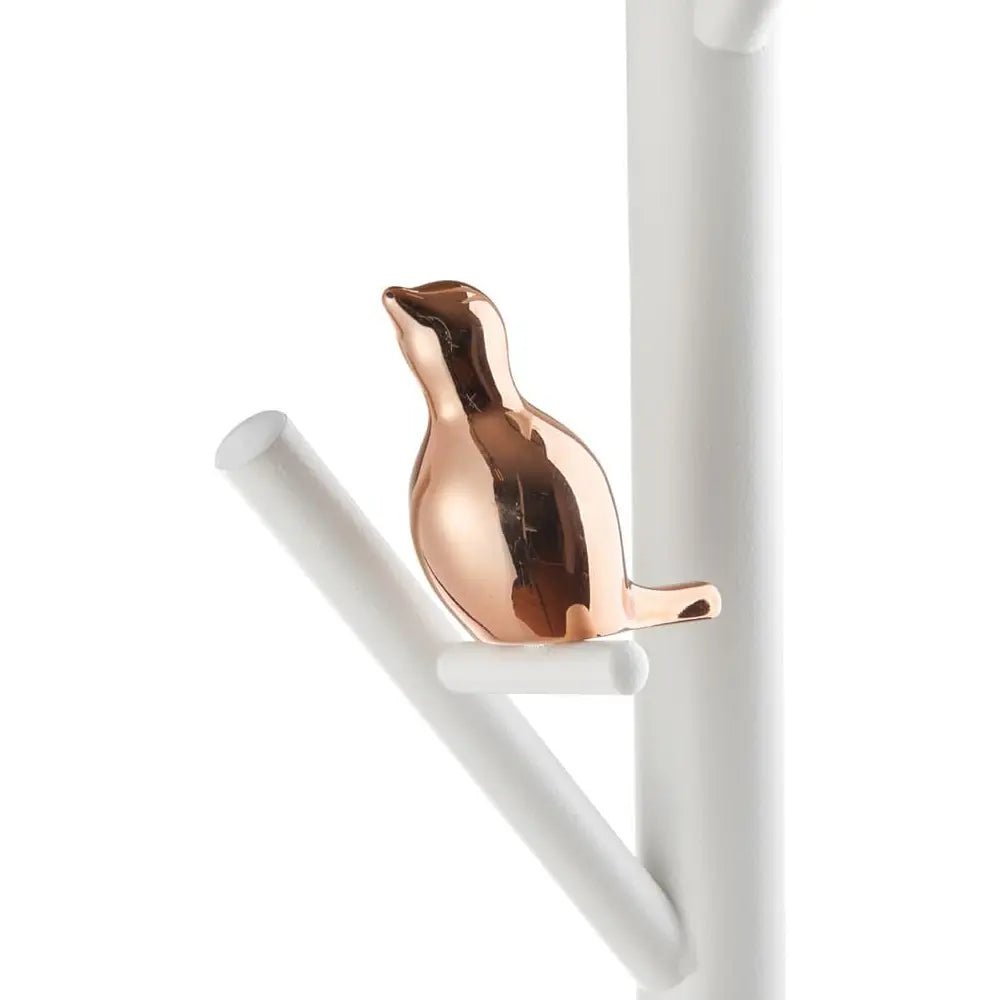 Appendiabiti Bianco Metallo Dettaglio Uccellino | L'Oca Nera