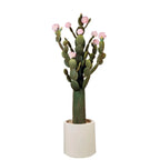 Cactus con Fiori Rosa Vaso Minimal 155cm | L'Oca Nera