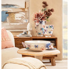 Centrotavola Basso Gres Decoro Farfalle Modern Country | L'Oca Nera