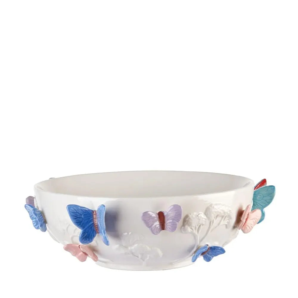 Centrotavola Basso Gres Decoro Farfalle Modern Country | L'Oca Nera