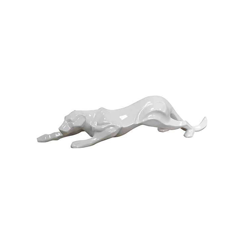 Ambienti Glamour | Scultura Pantera Bianca per Arredamento di Lusso