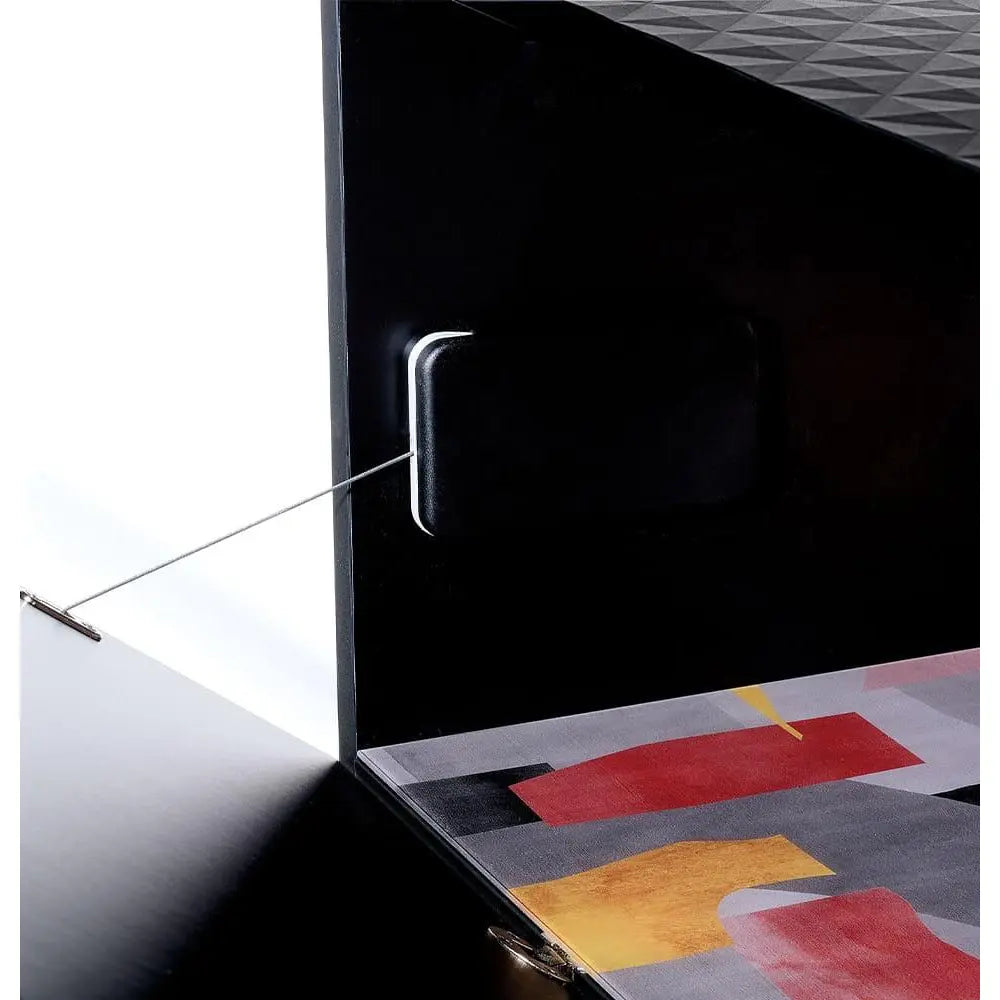 Consolle a Ribalta con Texture Diamantata e Decoro Geometrico | L'Oca Nera