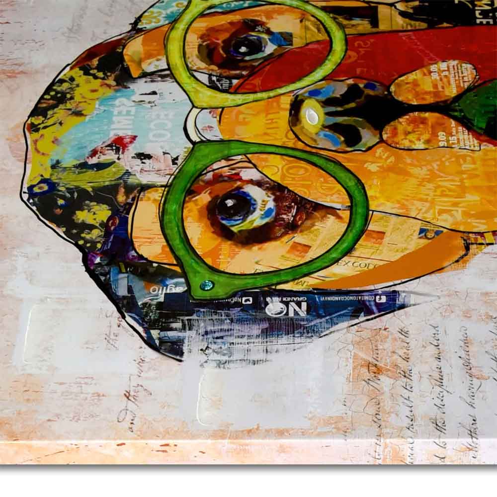 Quadro Pop Art Carlino con Rilievi | Fatto a Mano | ADM