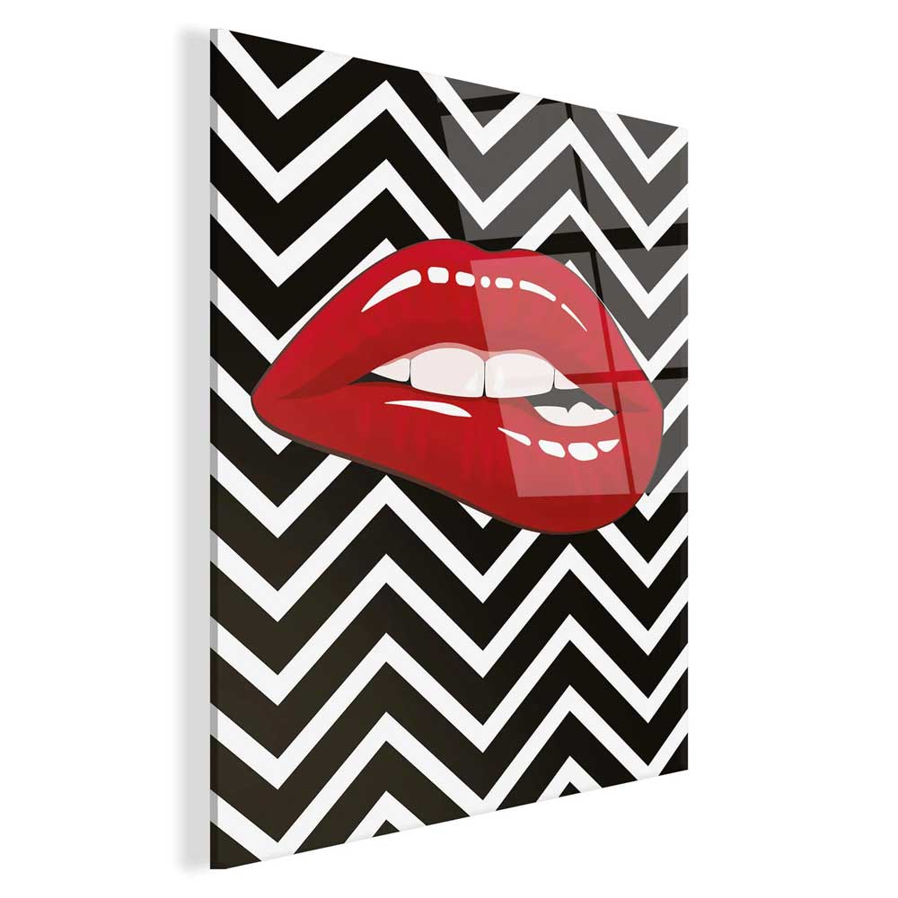 Quadro Pop Art Bocca su Zigzag | Stampa Retrostampata | ADM