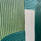 Quadro Materico Green Lines Agave - Dipinto a Mano 100x100 cm