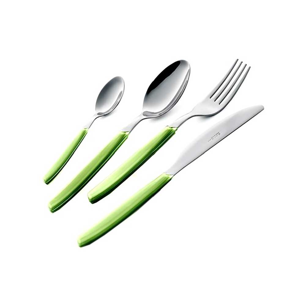 Eme Set 24 Cutlery Chrome Green