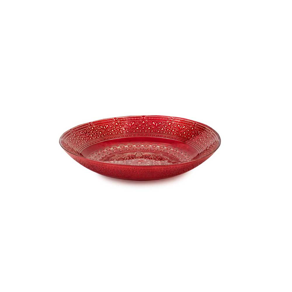Fade Red Gold Panettone Plate 33 cm