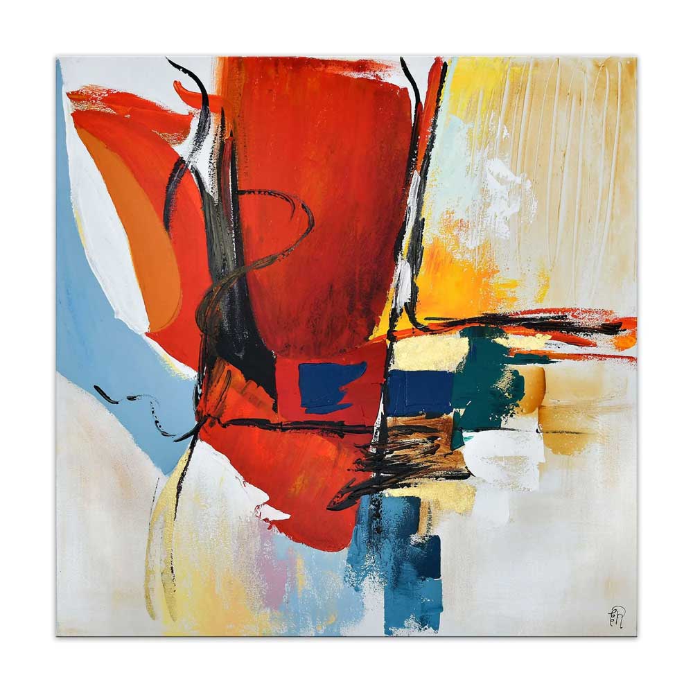 Quadro Astratto Moderno Rosso | Dipinto a Mano | ADM