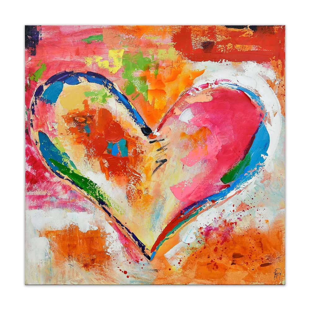 Quadro Moderno Cuore Multicolore | Idea Regalo | ADM