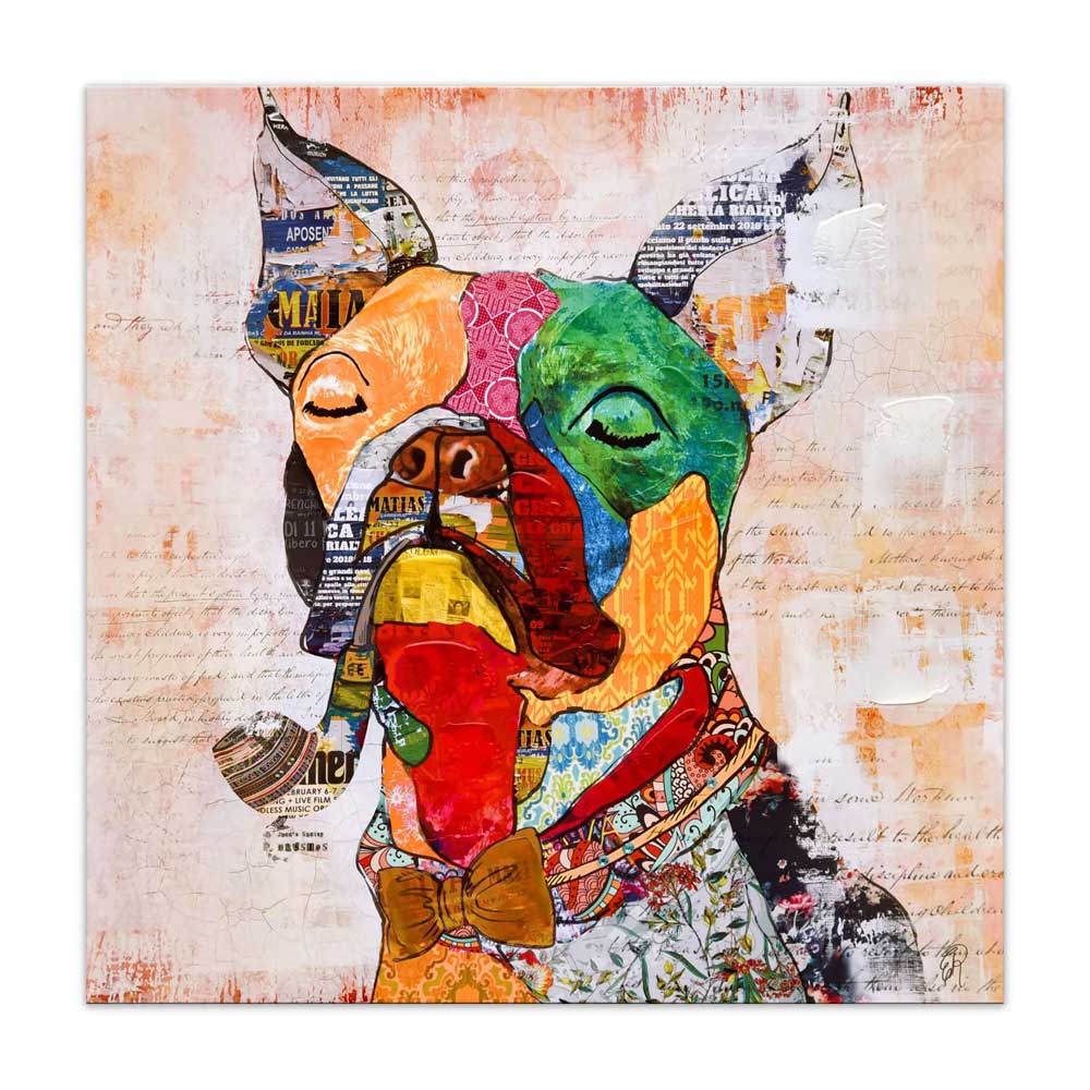 Quadro Pop Art Boston Terrier | Stampa con Rilievi | ADM