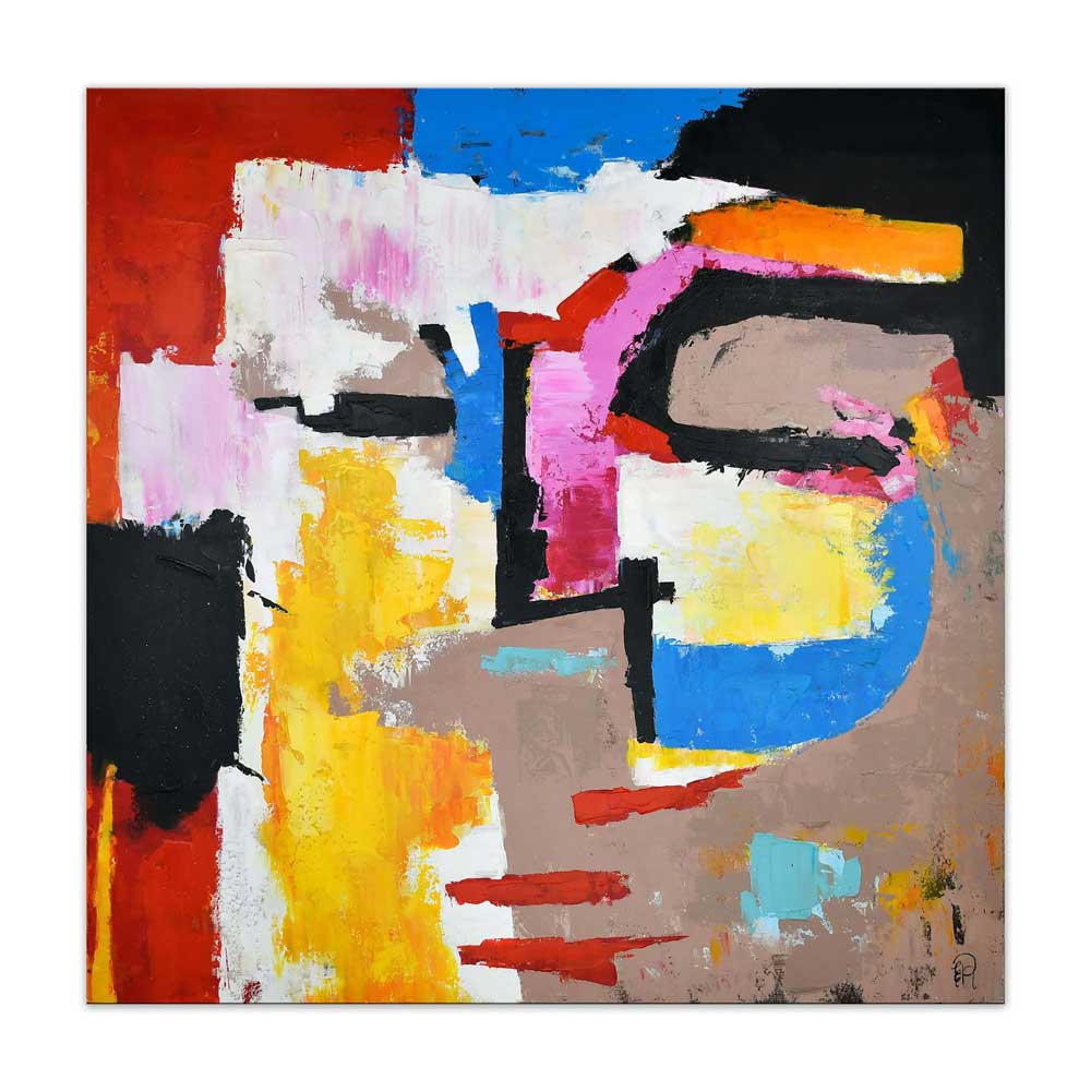 Quadro Astratto Volto Multicolore | Dipinto a Mano | ADM
