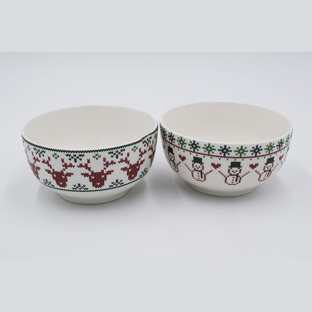 Galbiati Milano Set 2 Bowls Wool Snowman 480ml