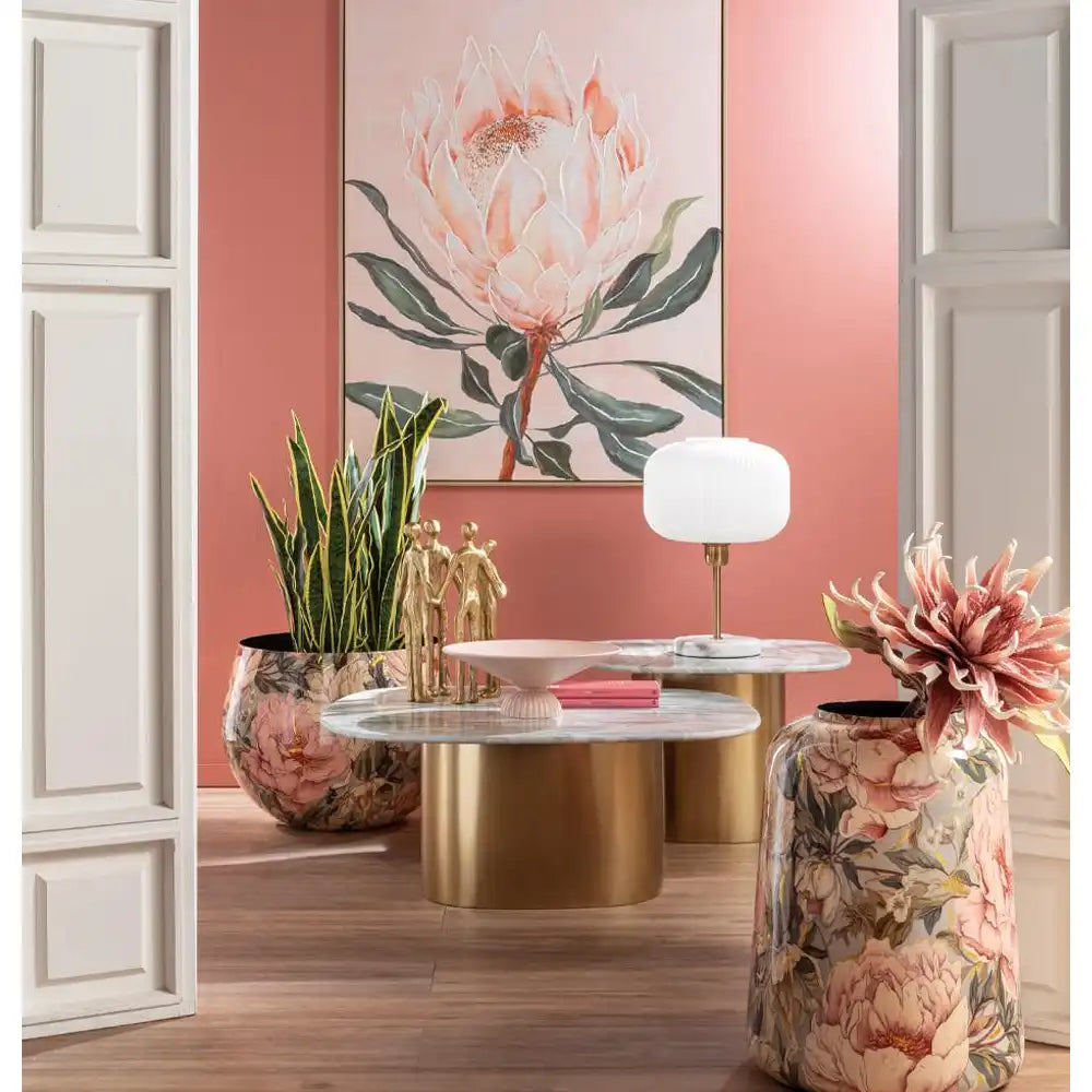 Giara Metallo Collo Stretto Decoro Floreale Fashion | L'Oca Nera