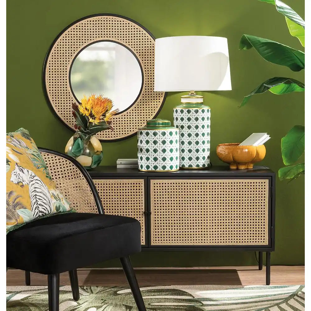 Giara Porcellana Fantasia Geometrica Oro Ethno Chic | L'Oca Nera