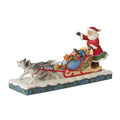 Jim Shore Heartwood Creek Babbo Natale in Slitta con Cani