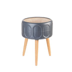 L'Oca Nera Cache Pot Alto Ceramica con Piedini in Legno 1S150