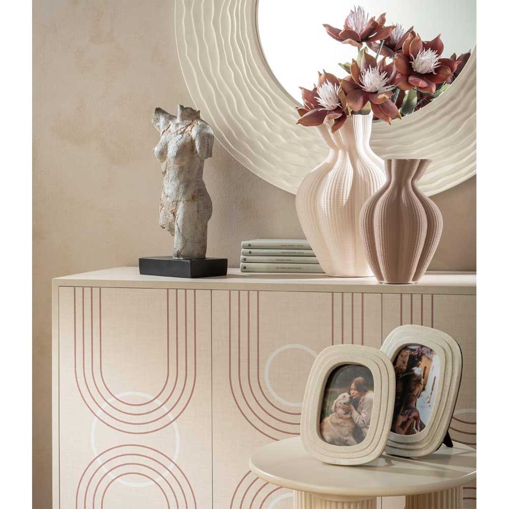 L'Oca Nera Specchiera Tonda Materica 1J208 - Design Iconico