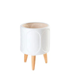 L'Oca Nera Cache-Pot Basso Urban con Piedini in Legno, 1S149