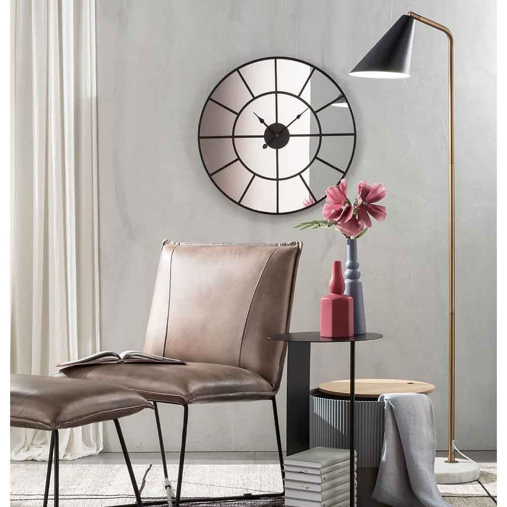 The Black Goose Wall Clock Mirror and Metal 1F170
