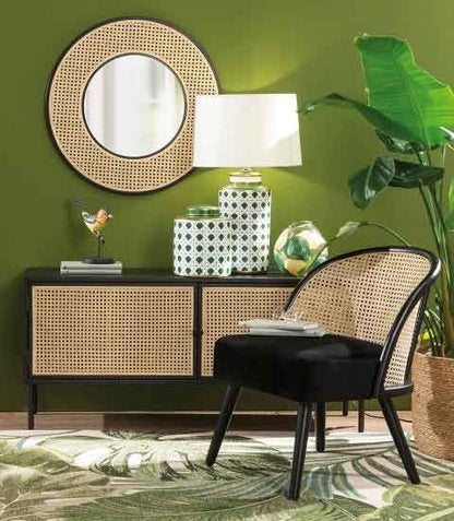 The Black Goose Wooden and Straw Armchair 1A133