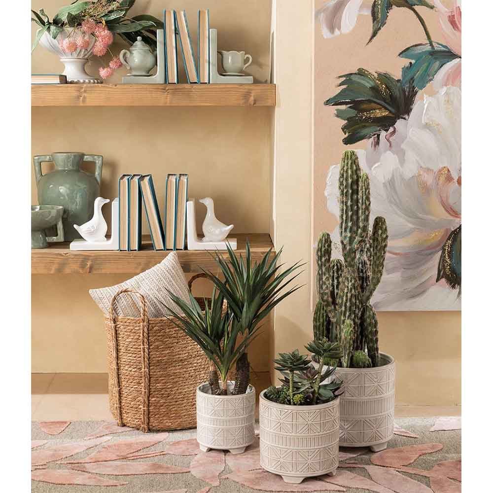 L'Oca Nera Set Cache-Pot Ceramica Anticati, Stile Modern Country 1S136