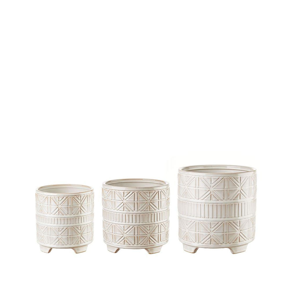 L'Oca Nera Set Cache-Pot Ceramica Anticati, Stile Modern Country 1S136