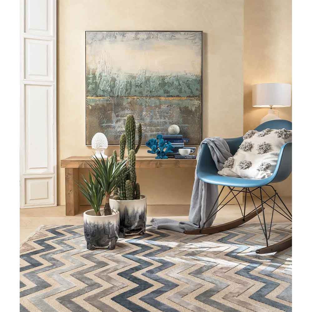 L'Oca Nera Set 2 Cache-Pot Ceramica Blu Mediterraneo 1S128