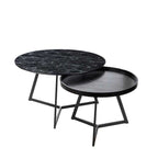 The Black Goose Set of 2 Round Tables Black 1J174