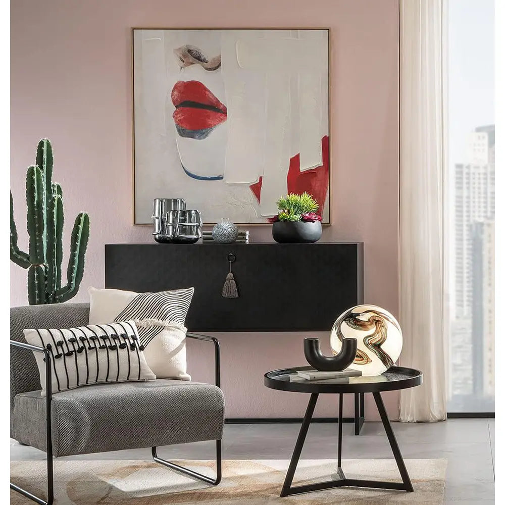 Consolle a Ribalta con Texture Diamantata e Decoro Geometrico | L'Oca Nera