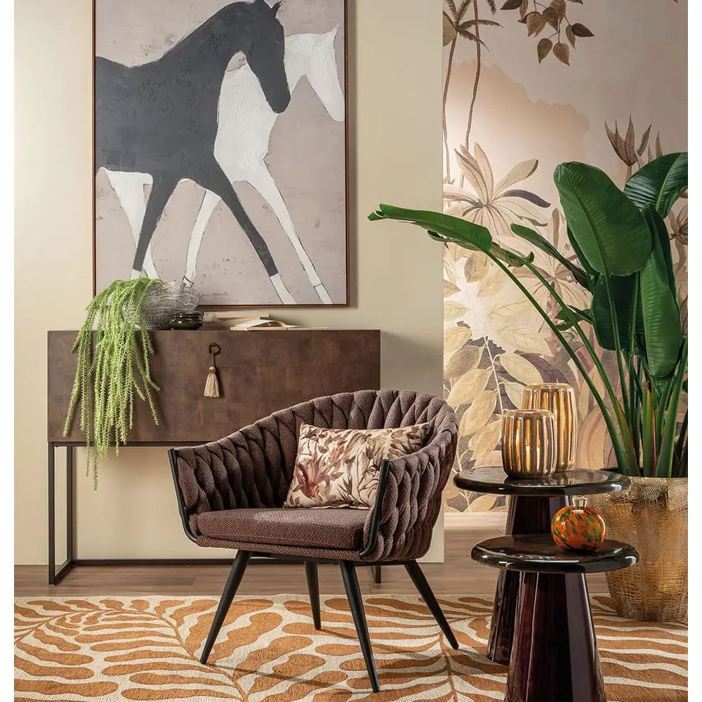 Consolle a Ribalta con Texture Diamantata e Decoro Jungle | L'Oca Nera