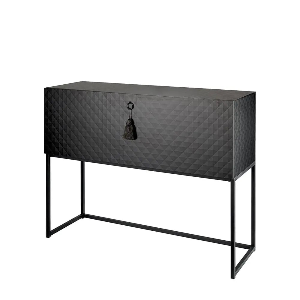 Consolle a Ribalta con Texture Diamantata e Decoro Geometrico | L'Oca Nera
