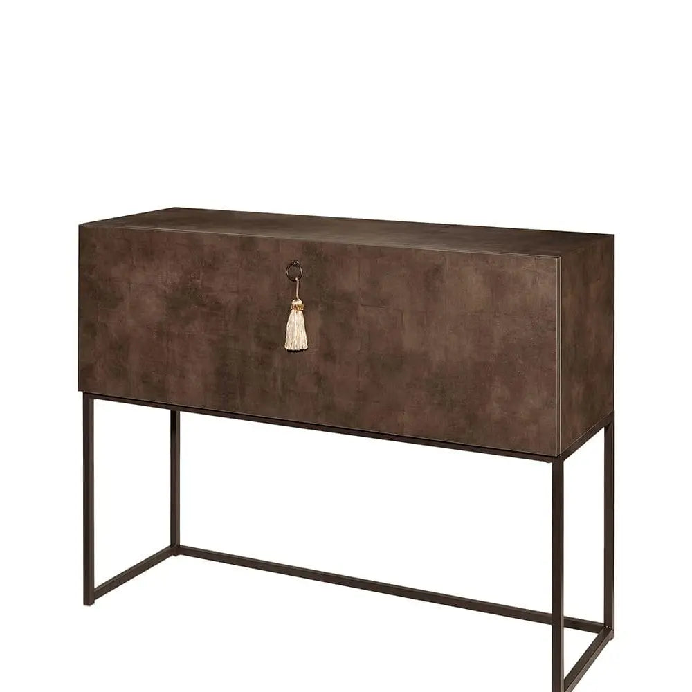 Consolle a Ribalta con Texture Diamantata e Decoro Jungle | L'Oca Nera