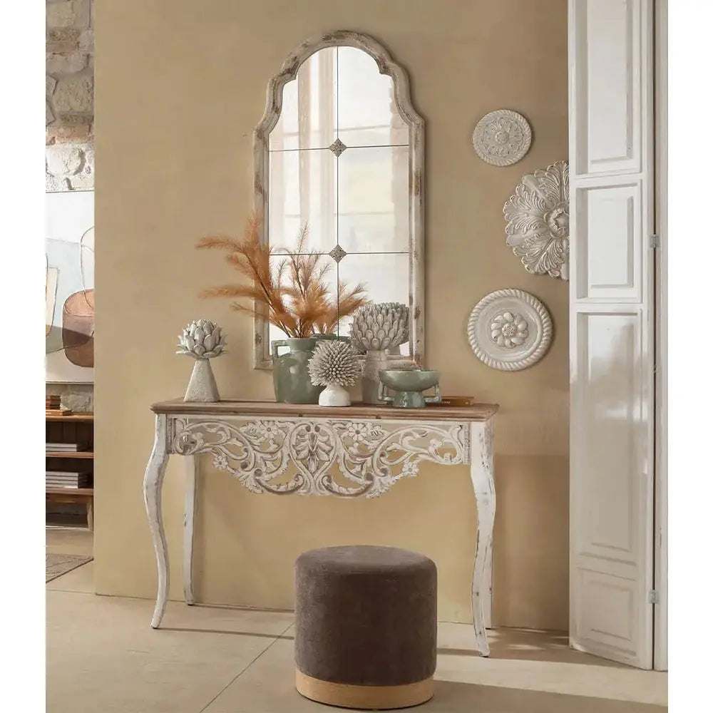 Decorazione da Parete Bianca in Resina Effetto Anticato | L'Oca Nera