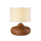 Lampada da Tavolo in Rattan e Lino Modern Country | L'Oca Nera