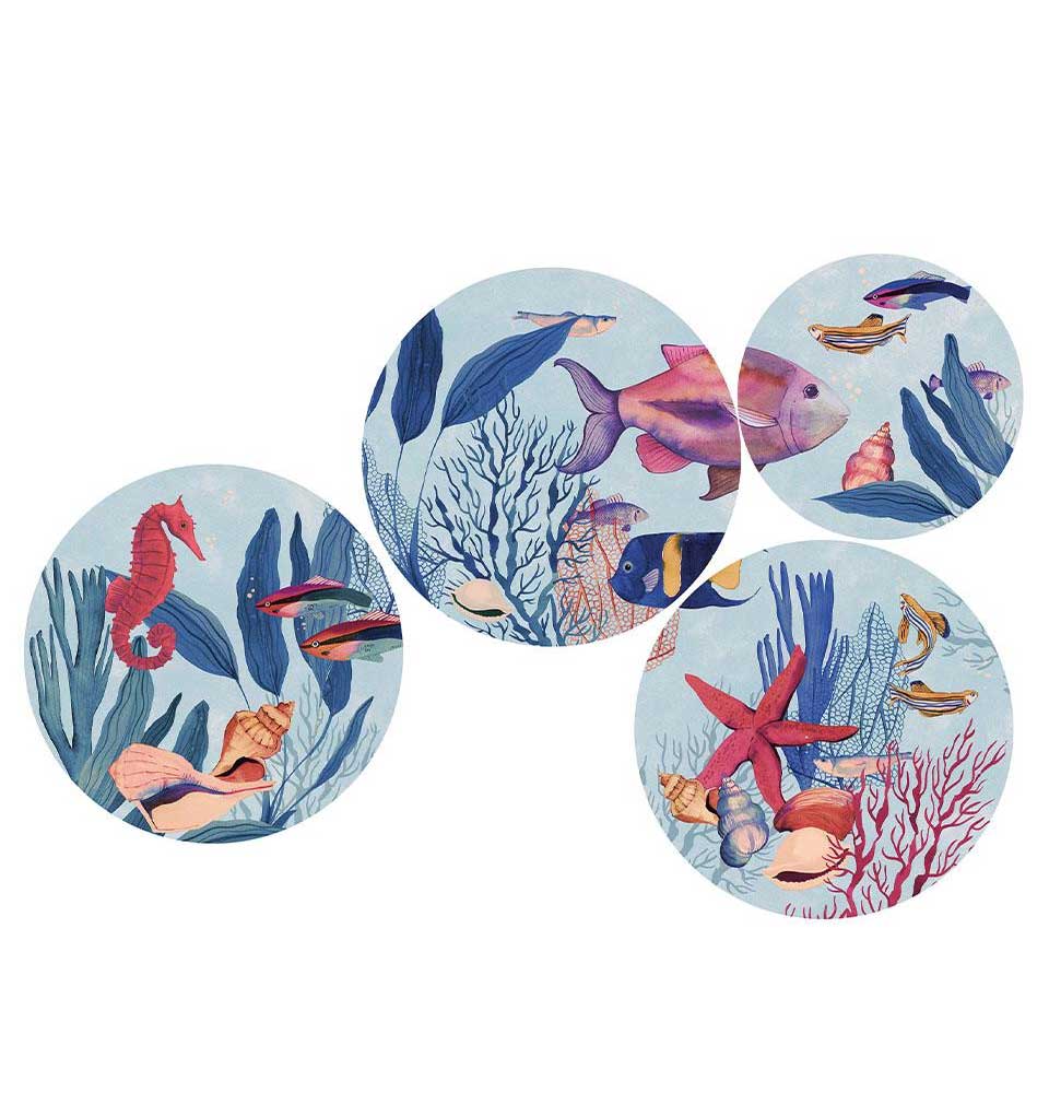 L'Oca Nera Piatti Decorativi Da Parete Male' - Set 4 pz
