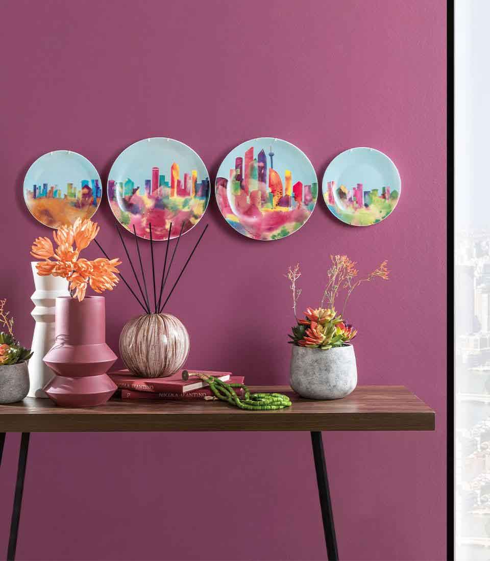 L'Oca Nera Piatti Decorativi da Parete Seattle Set 4 Pezzi