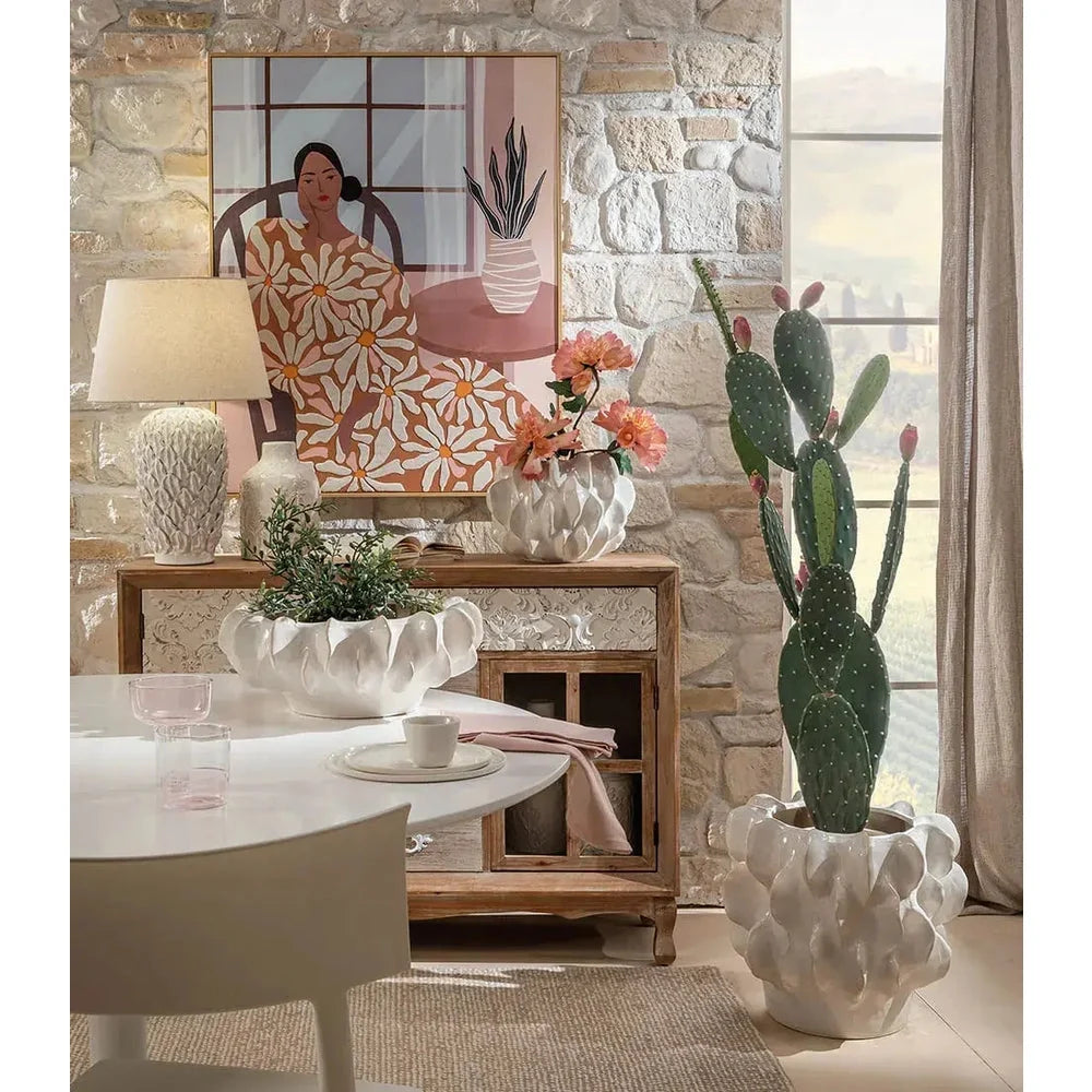Quadro Moderno Figura Femminile in Abito a Fiori | L'Oca Nera