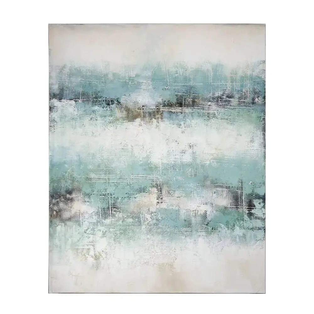 Quadro Moderno Astratto Texture Materica Blu e Azzurro | L'Oca Nera