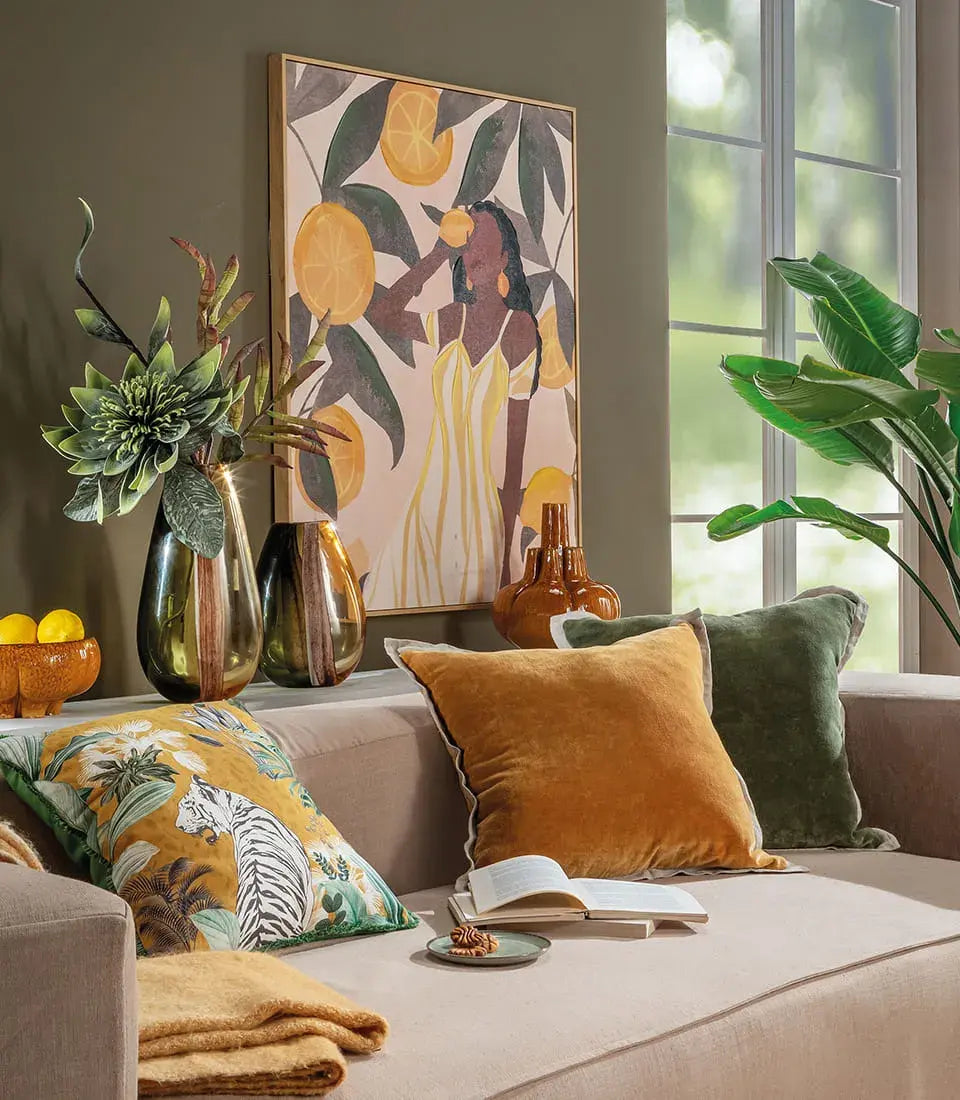Quadro con Cornice Figura Femminile e Limoni Ethno Chic | L'Oca Nera