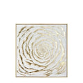 Quadro Moderno Floreale in Stucco con Foglia Oro | L'Oca Nera