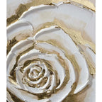 Quadro Moderno Floreale in Stucco con Foglia Oro | L'Oca Nera