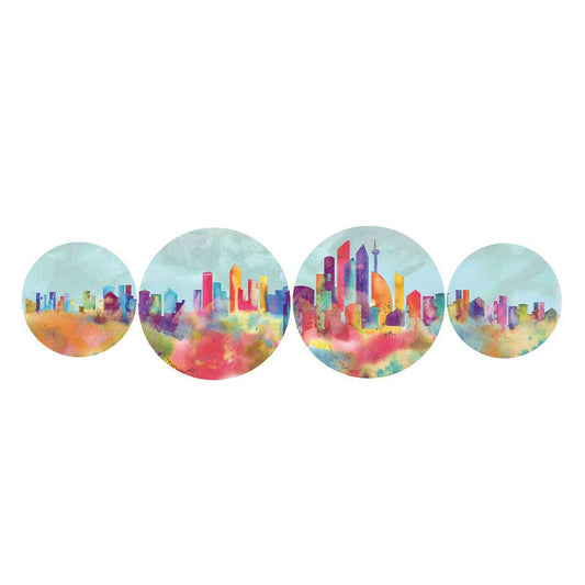 L'Oca Nera Piatti Decorativi da Parete Seattle Set 4 Pezzi