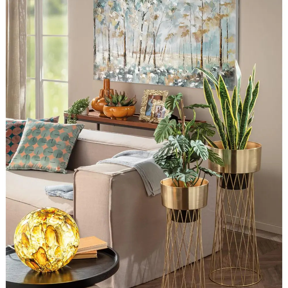 Lampada Sfera in Vetro Cromie Uniche Ethno Chic | L'Oca Nera 1G172