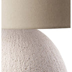 Lampada da Tavolo Resina Effetto Materico Paralume Lino | L'Oca Nera