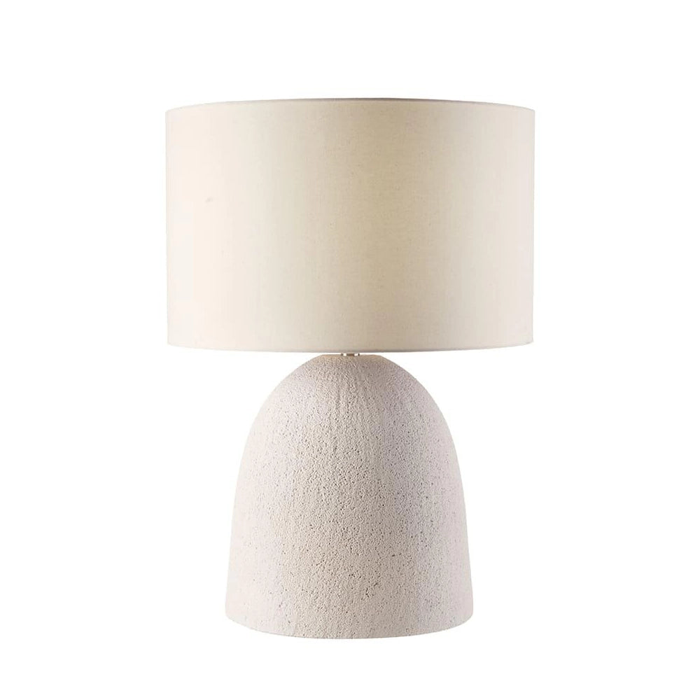 Lampada da Tavolo Resina Effetto Materico Paralume Lino | L'Oca Nera