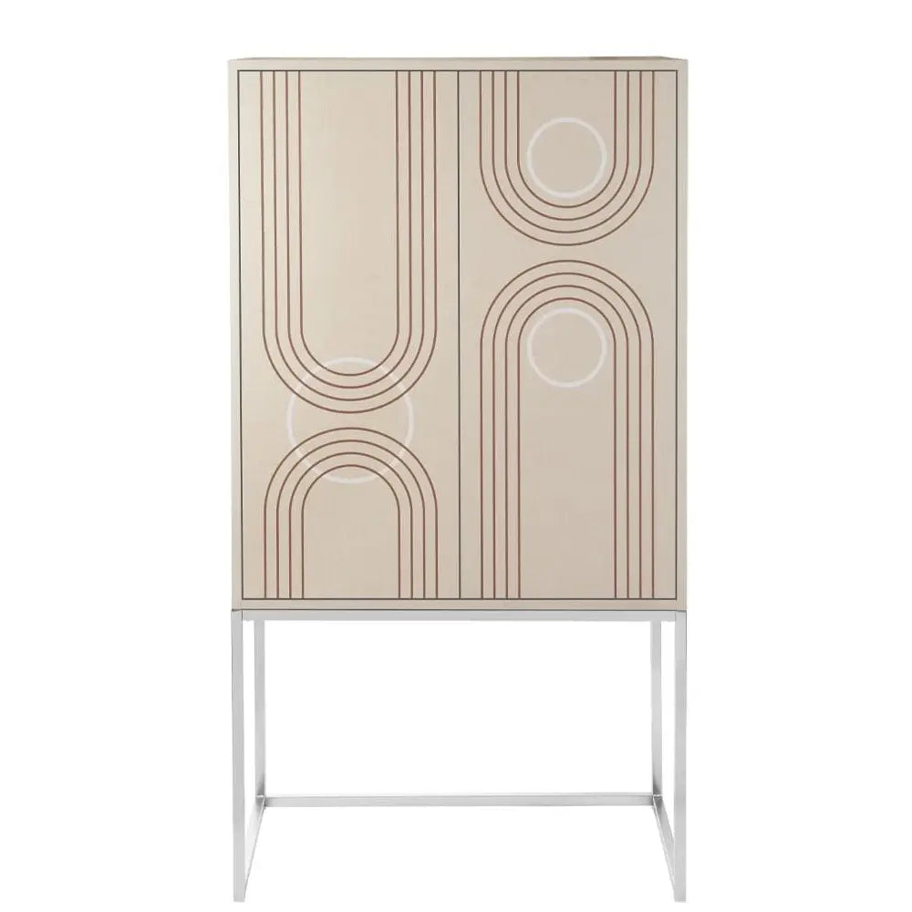 Mobile alto ante decoro geometrico Tonalità Neutre | L'Oca Nera