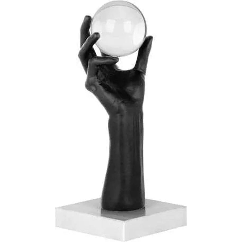 Scultura Matt Hand with Sphere 35 cm Marmo | Ambienti Glamour
